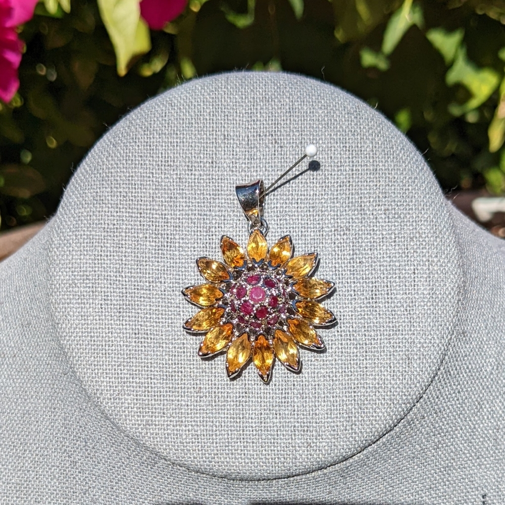 Sunflower Pendant for Necklace
